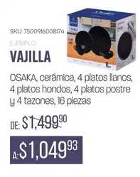 Oferta de Vajilla por $1049.93 en Woolworth