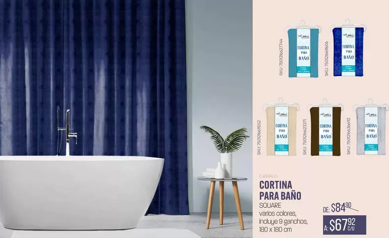 Oferta de Cortina Para Baño por $84.95 en Woolworth