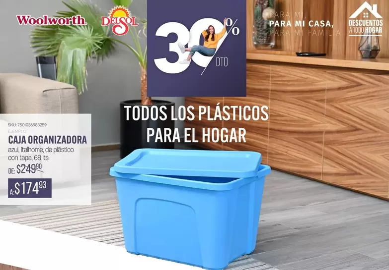 Oferta de Woolworth - Caja Organizadora por $174.95 en Woolworth