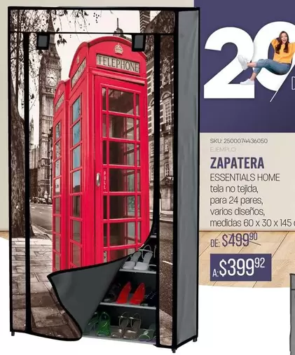 Oferta de Essentials - Zapatera Essentialas por $499.92 en Woolworth