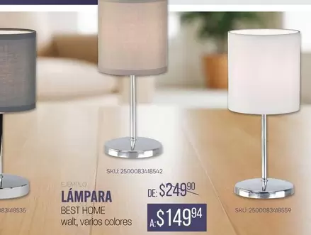 Oferta de Best Home - Lámpara por $249.94 en Woolworth