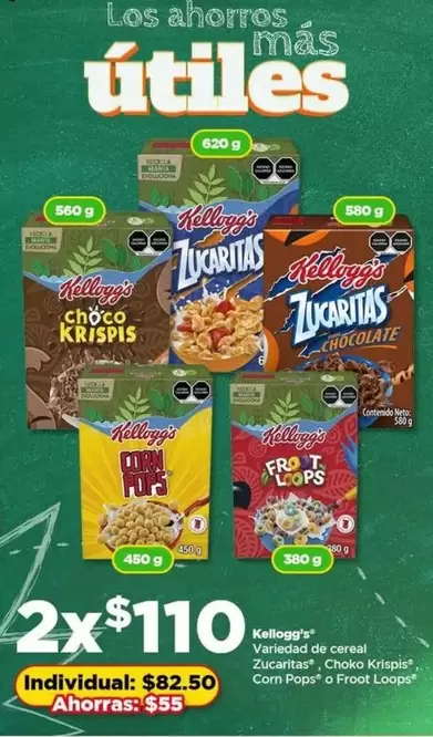 Oferta de Kellogg's - Velanika De Cereal por $82 en Bodega Aurrera