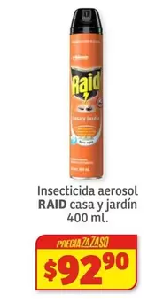 Oferta de Raid - Insecticida Aerosol Casa Y Jardín por $92.9 en Soriana Híper