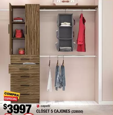 Oferta de Capelli - Closet 5 Cajones por $3997 en The Home Depot