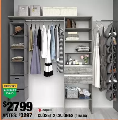 Oferta de Capelli - Closet 2 Cajones por $2799 en The Home Depot