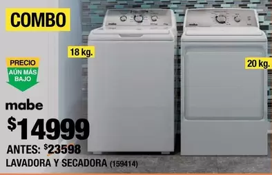 Oferta de Mabe - Lavadora Y Secadora por $14999 en The Home Depot