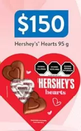 Oferta de Hershey's -  Hearts 95g por $150 en Walmart