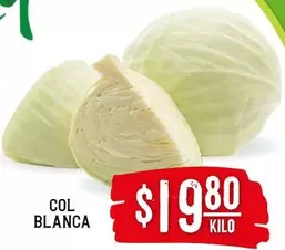 Oferta de Col Blanca por $19.8 en Soriana Híper