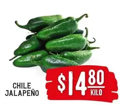 Oferta de Chile Jalapeno por $14.8 en Soriana Híper