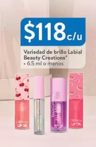 Oferta de Variedad De Brillo Labial Creations por $118 en Walmart