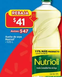 Oferta de Nutrioli - Aceite De Soya por $41 en Walmart