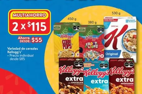 Oferta de Kellogg's - Variedad De Cereales por $55 en Walmart