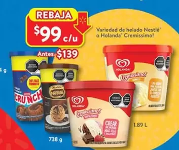 Oferta de Nestlé - Variedad De Helado por $99 en Walmart