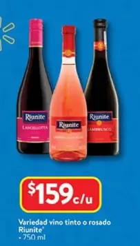 Oferta de Riunite - Vino Tinto O Rosado por $159 en Walmart