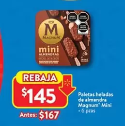 Oferta de Magnum - Paletas Heladas De Almendra  Mini por $145 en Walmart