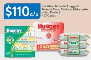 Oferta de Huggies -  Toallitas Húmedas Natural Care, Cuidado Hidratante Eco Protect por $110 en Walmart