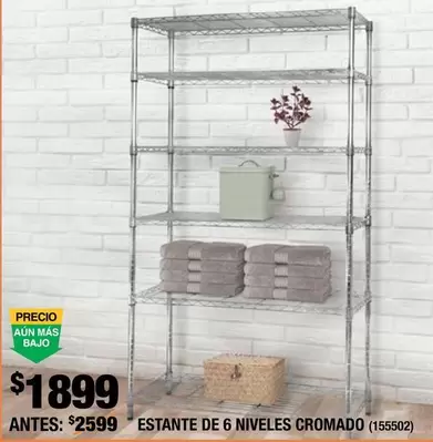 Oferta de Estante De 6 Niveles Cromado por $1899 en The Home Depot