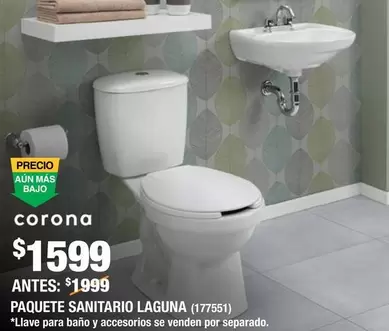 Oferta de Corona - Paquete Sanitario Laguna por $1599 en The Home Depot