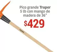 Oferta de Truper - Pico Grande  5 Lb Con Mango De Madera De 36" por $429 en Soriana Híper