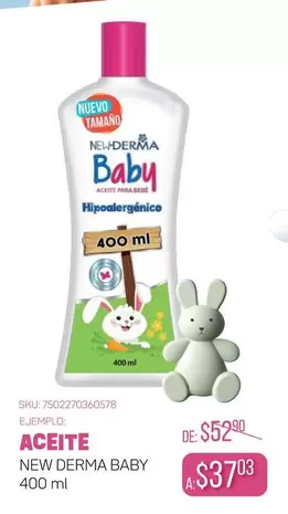 Oferta de Baby  - New Derma Baby por $37.03 en Del Sol