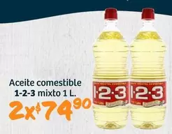 Oferta de Aceite Comestible 1-2-3 Mixto por $79.9 en Soriana Híper