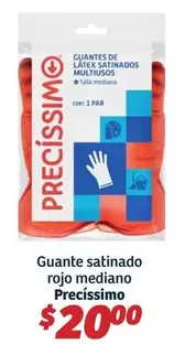 Oferta de Guante Satinado Rojo Mediano por $20 en Soriana Híper