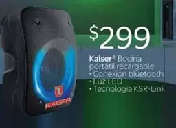 Oferta de Kaiser - Bocina Portatil Recargable por $299 en Walmart