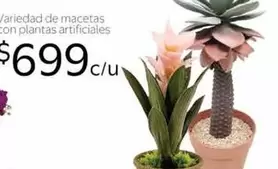 Oferta de Macetas Con Plantas Artificiales por $699 en Walmart