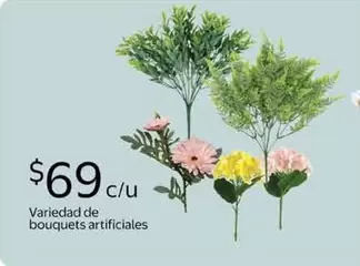 Oferta de Variedad De Bouquets Artificiales por $69 en Walmart