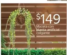 Oferta de Maceta Con Planta Artificial Colgante por $149 en Walmart