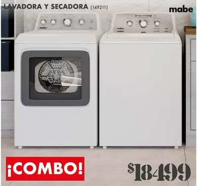 Oferta de Mabe - Lavadora Y Secadora por $18499 en The Home Depot