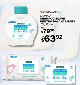 Oferta de Palmolive - Shampoo Neutro Balance Baby por $63.92 en Woolworth