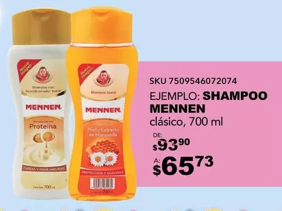 Oferta de Mennen - Shampoo por $65.73 en Woolworth