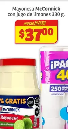 Oferta de McCormick - Mayonesa Con Jugo De Limones por $37 en Soriana Híper