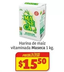 Oferta de Maseca - Harina De Maíz Vitaminada por $15.5 en Soriana Híper