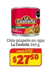 Oferta de La Costeña - Chile jalapeño en rajas por $27.5 en Soriana Híper