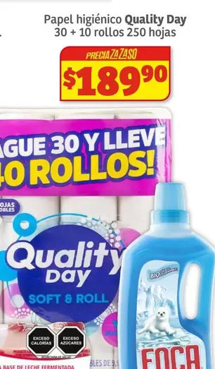 Oferta de Quality Day - Papel Higiénico por $189.9 en Soriana Súper