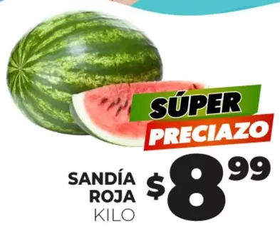 Oferta de Sandía Roja por $8.99 en Merco
