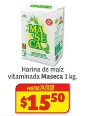 Oferta de Maseca - Harina De Maíz Vitaminada por $15.5 en Soriana Súper