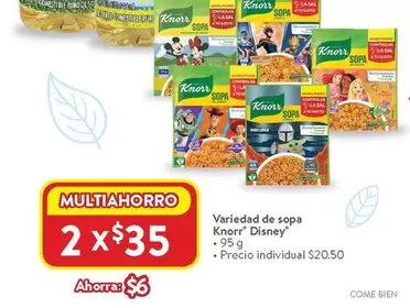 Oferta de Knorr - Variedad De Sopa Disney por $35 en Walmart