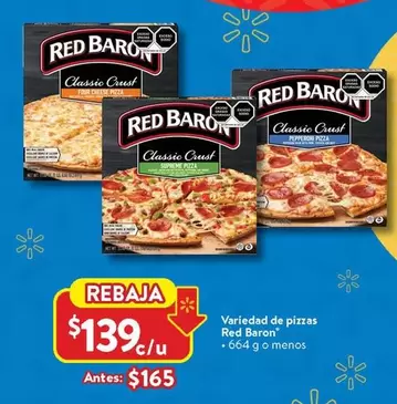 Oferta de Red Baron - Variedad De Pizzas por $139 en Walmart