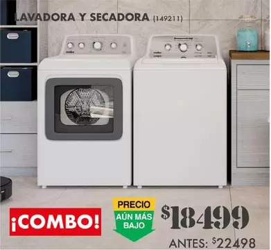 Oferta de Lavadora Y Secadora por $18499 en The Home Depot
