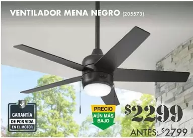 Oferta de Ventilador Mena Negro por $2299 en The Home Depot