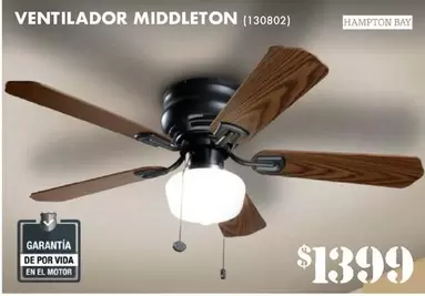 Oferta de Ventilador Middleton por $1399 en The Home Depot