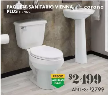 Oferta de Corona - Paquete Sanitario Vienna por $2499 en The Home Depot