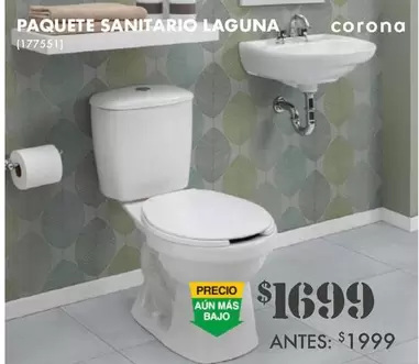 Oferta de Corona - Paquete Sanitario Laguna  por $1699 en The Home Depot