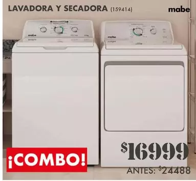 Oferta de Mabe - Lavadora Y Secadora por $16999 en The Home Depot