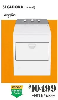 Oferta de Whirlpool - Secadora por $10499 en The Home Depot
