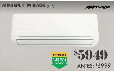 Oferta de Mirage - Minisplit por $5949 en The Home Depot