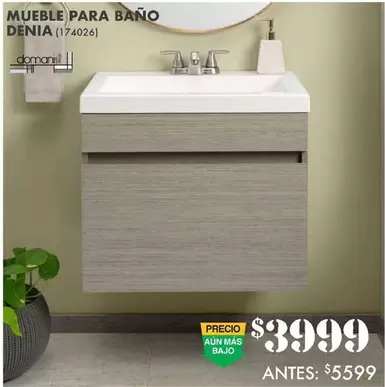 Oferta de Domani - Mueble Para Baño Denia por $3999 en The Home Depot